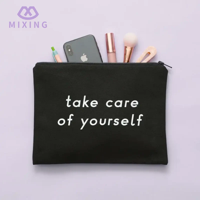 Svart kosmetisk påse i bomull